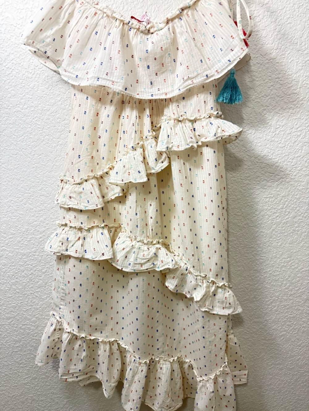Red Carter Asmae Boho Ruffle Midi Dress From Anthropologie | Medium - Picture 6 of 16